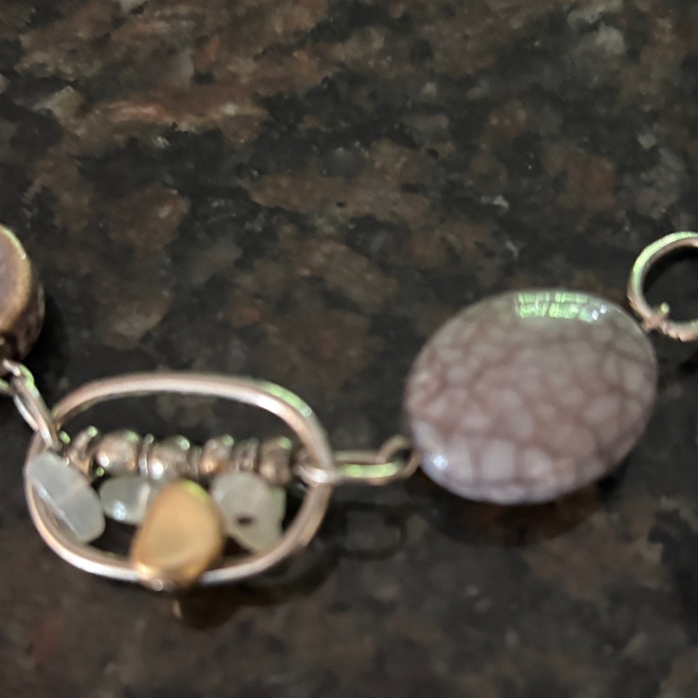 Chico's Silver and Brown Stone Necklace - Picture 2 of 4